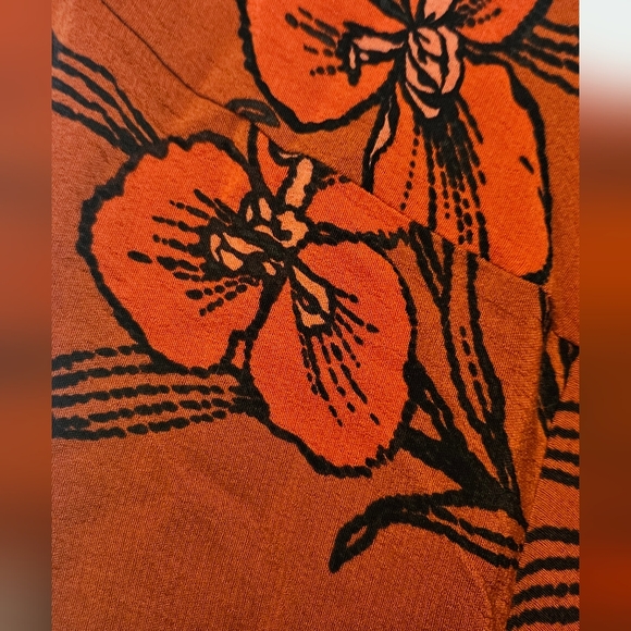 Anthropologie Burnt-Orange Floral Print Maxi Dress - Picture 5 of 5